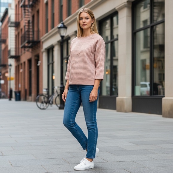 ZARA Pink Sweater Side Buckle - Picture 1 of 8